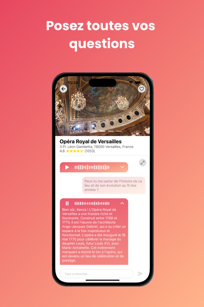 Capture d'écran application Guidly - Page de détails de l'attraction