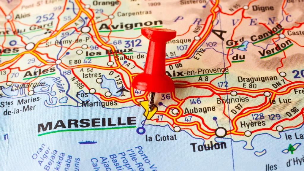 Carte de Marseille. Visiter Marseille en 2 jours